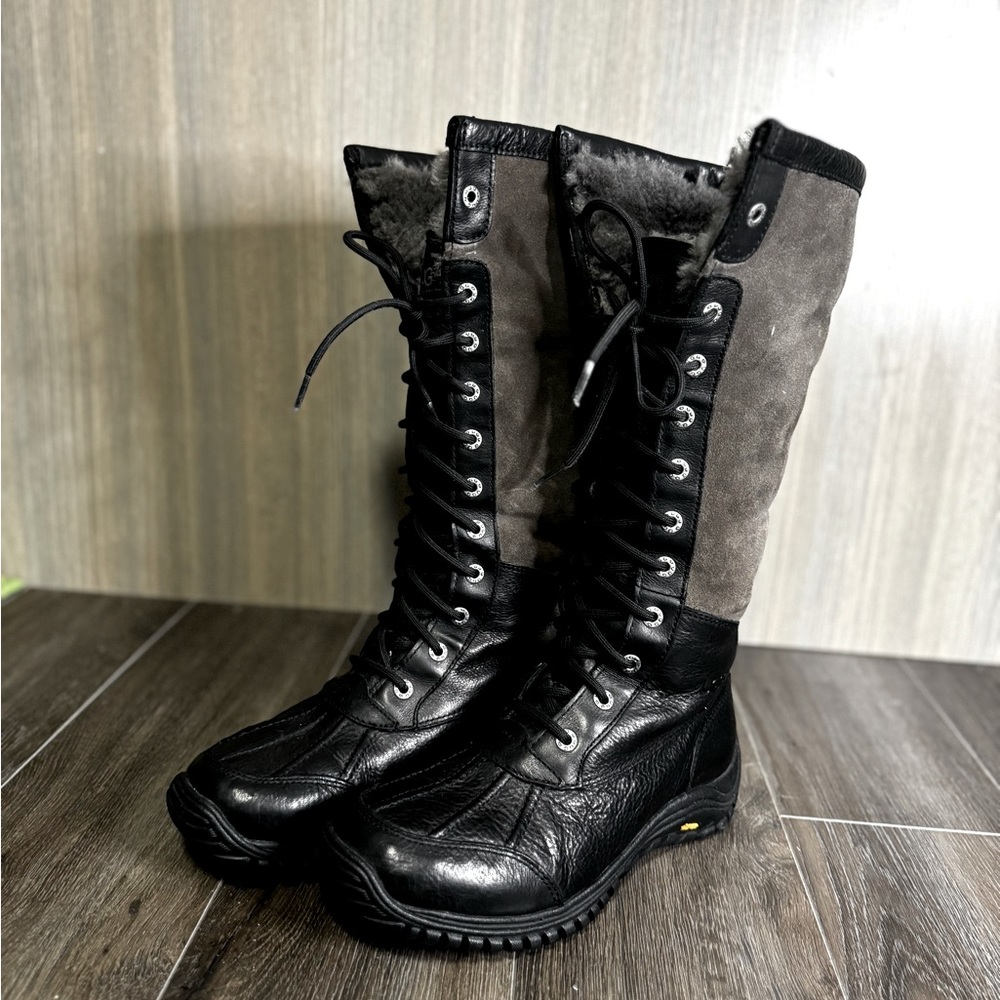 COPY - UGG Australia 1001786 Adirondack Tall Black and Grey Leather Boots